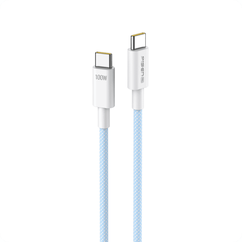 كابل بايسن Vivid مجدول USB-C إلى USB-C بقوة 100W بطول مترين