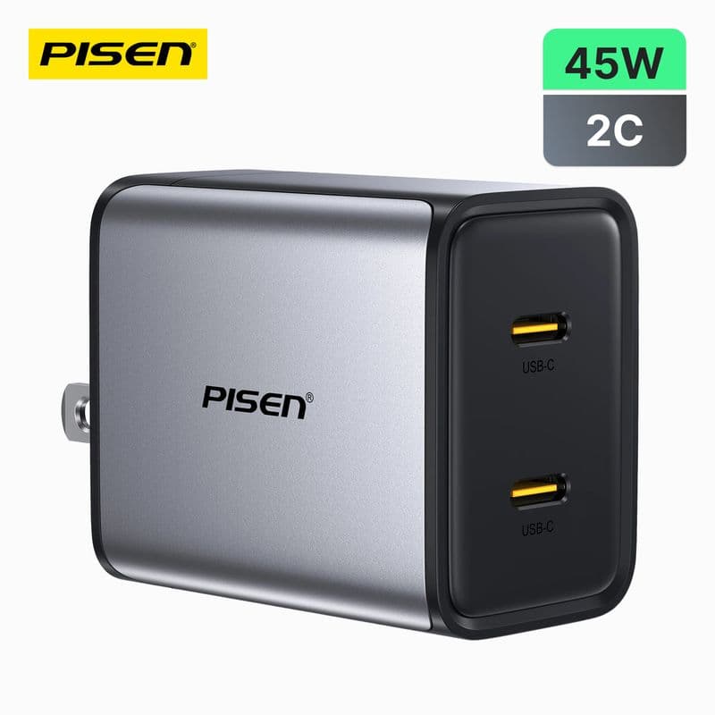 شاحن بايسن BOLT Utility ‏GaN بقوة 45W بمنفذين USB-C