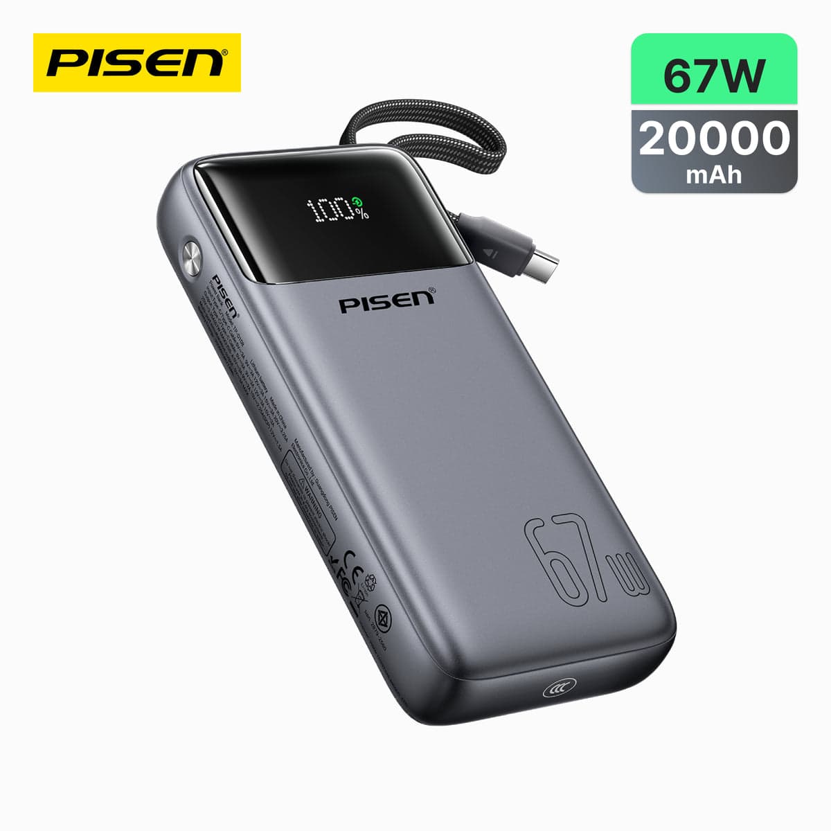 باور بانك بايسن Bolt بقوة 67W وسعة 20000mAh